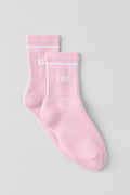 Unisex Half-Crew Throwback Sock - Pink Marshmallow/White