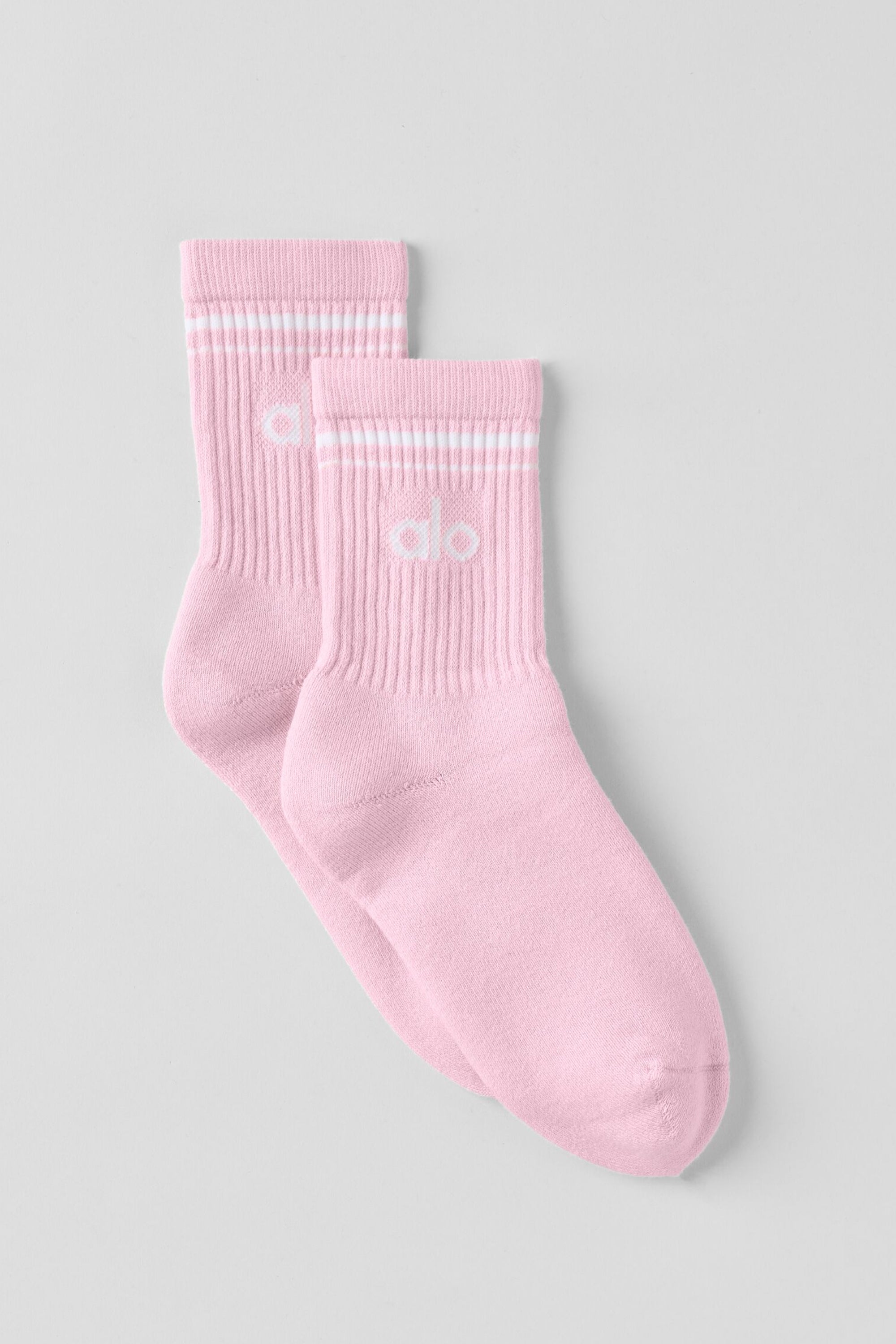 Unisex Half-Crew Throwback Sock - Pink Marshmallow/White