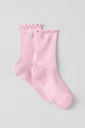 Women's Lettuce Edge Sock - Pink Marshmallow