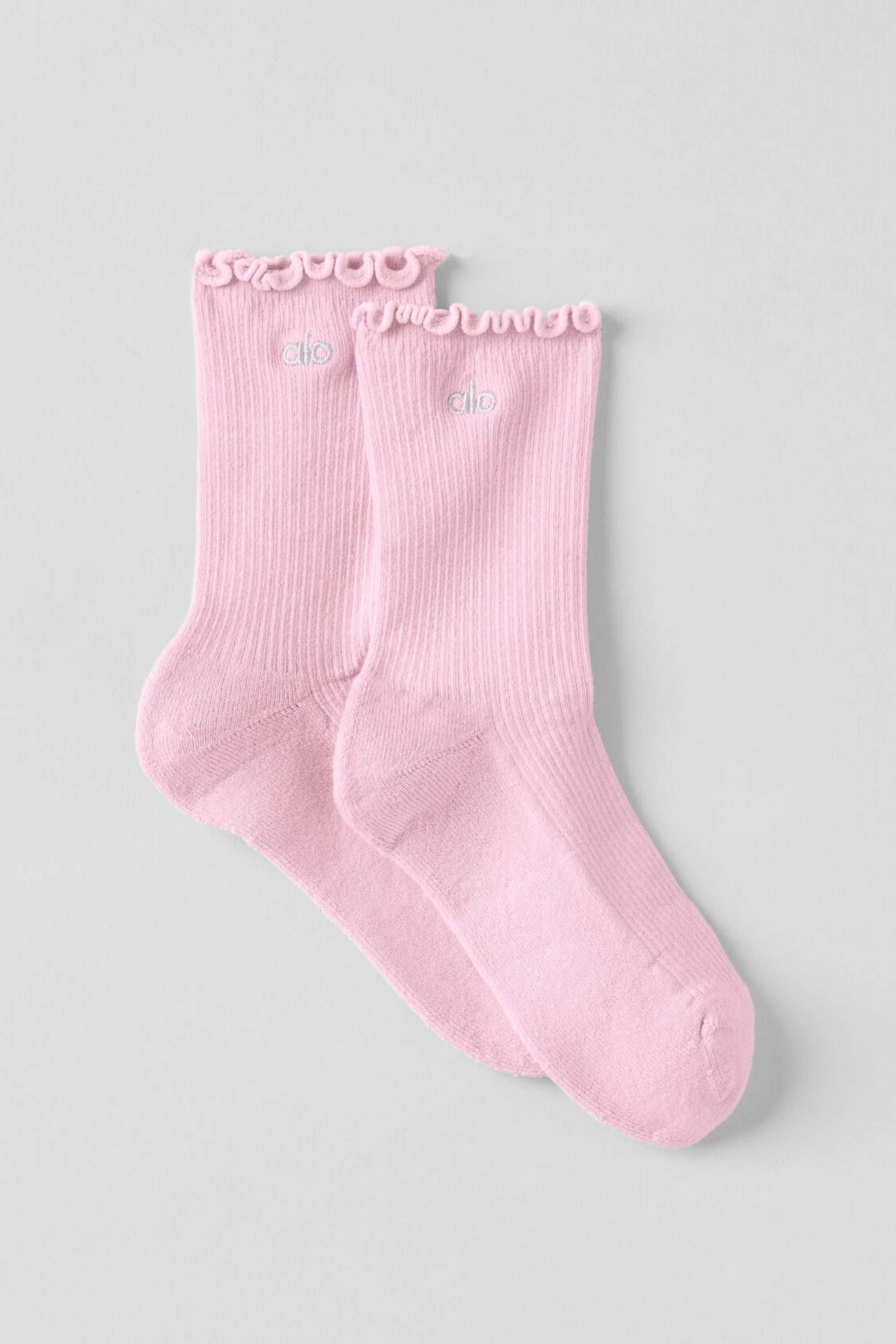 Women's Lettuce Edge Sock - Pink Marshmallow