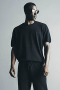 Cotton Cashmere Ever Soft Short Sleeve Crew - Black