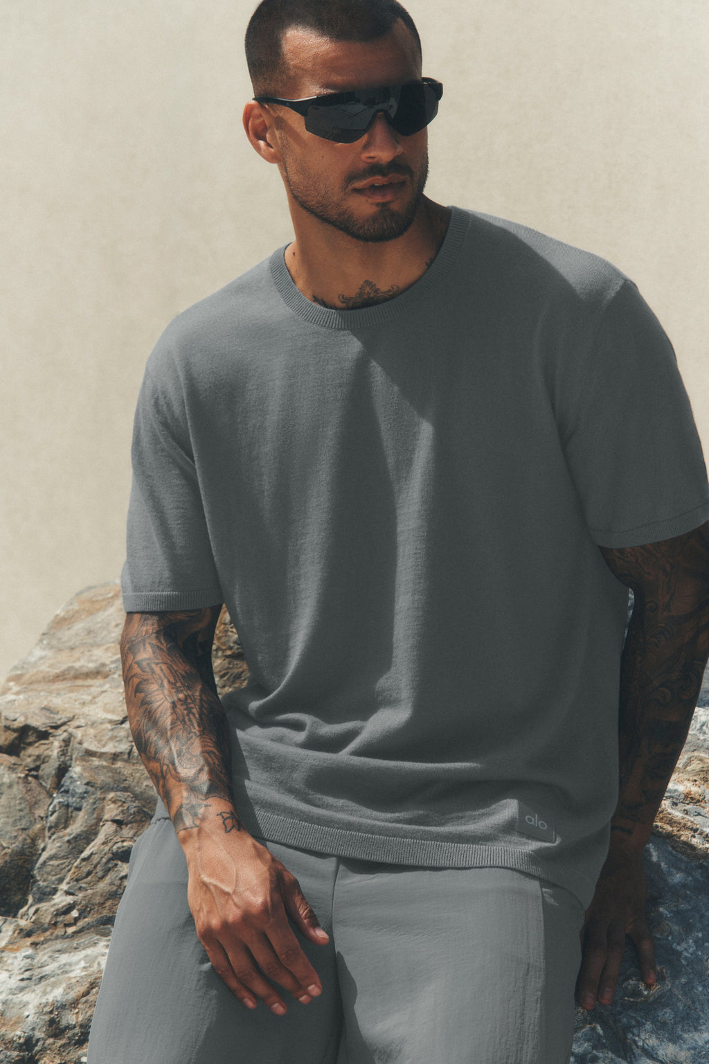 Cotton Cashmere Ever Soft Short Sleeve Crew - Monument