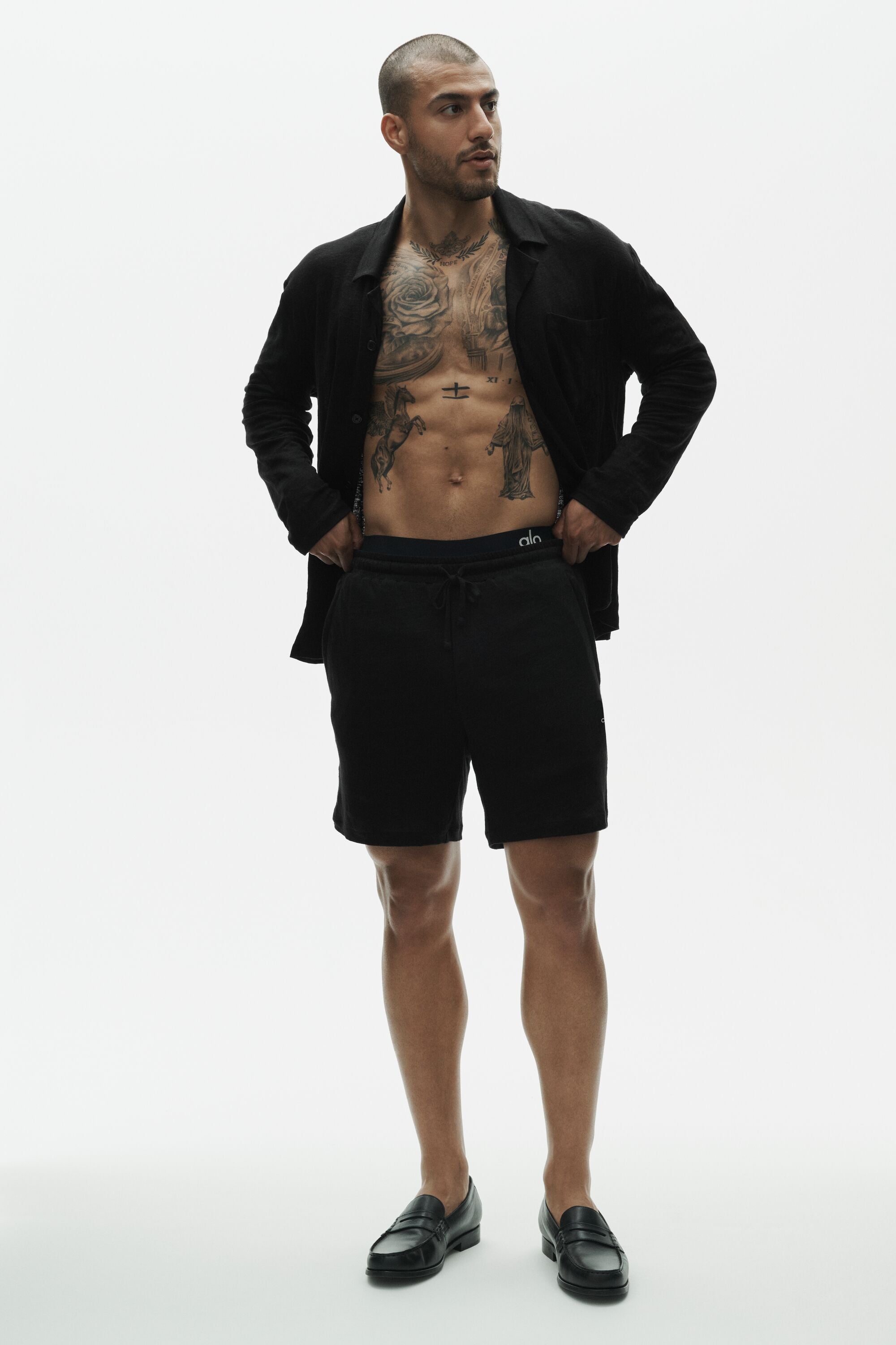 7 Linen Jersey Coastal Short - Black