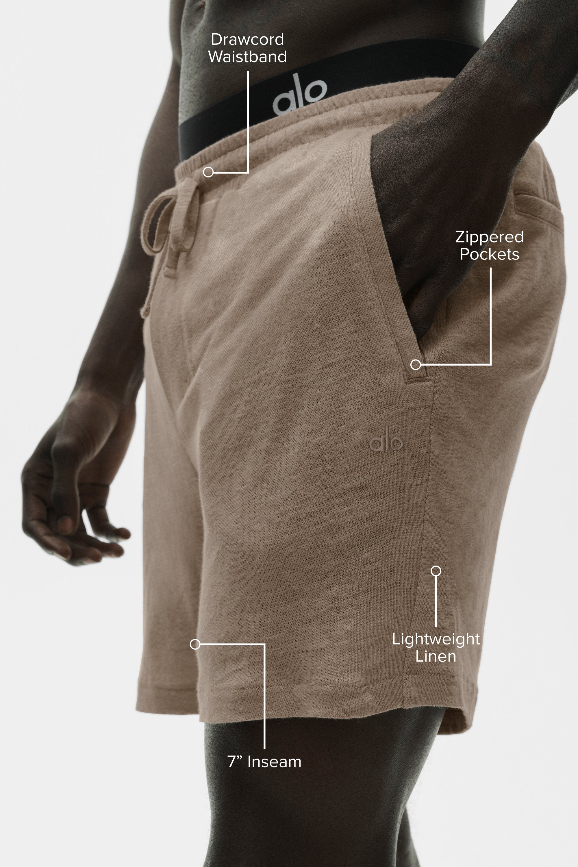 7 Linen Jersey Coastal Short - Gravel