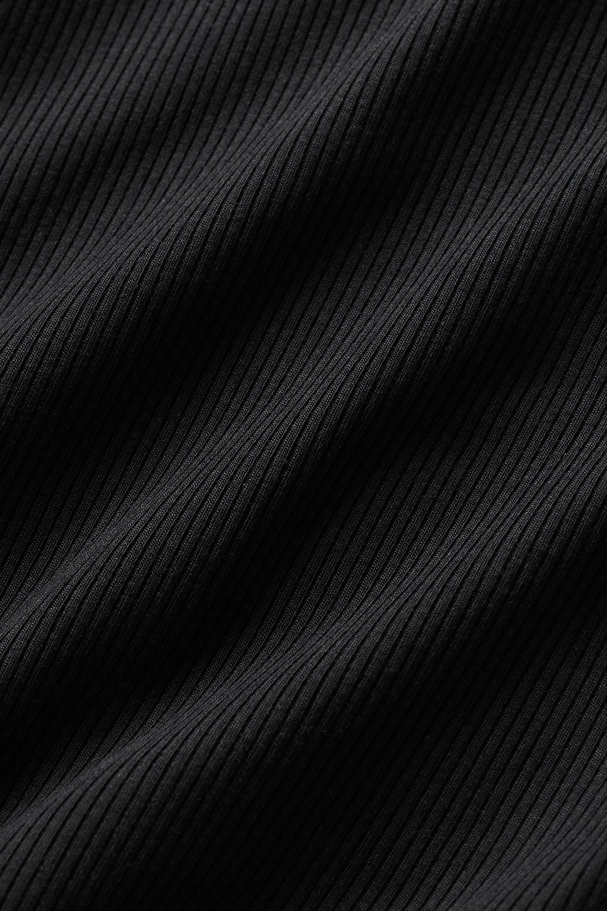 Ribbed Modal Cap Sleeve Top - Black