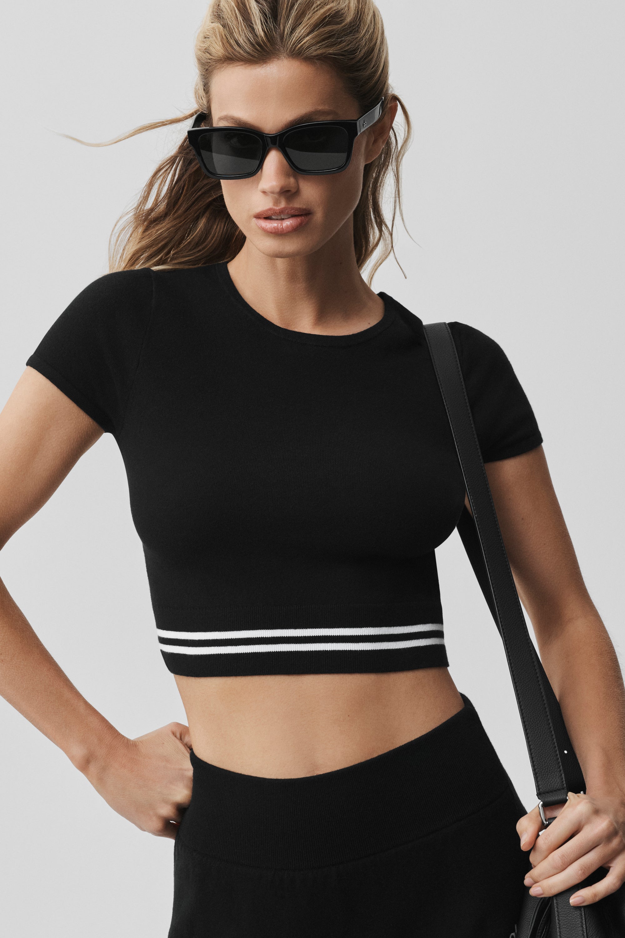 Scholar Knit My Serve Short Sleeve - Black/White