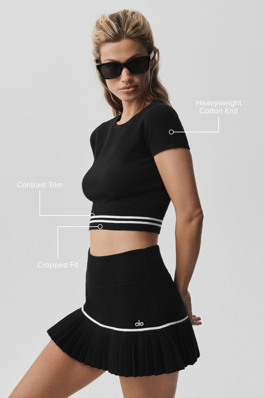 Scholar Knit My Serve Short Sleeve - Black/White