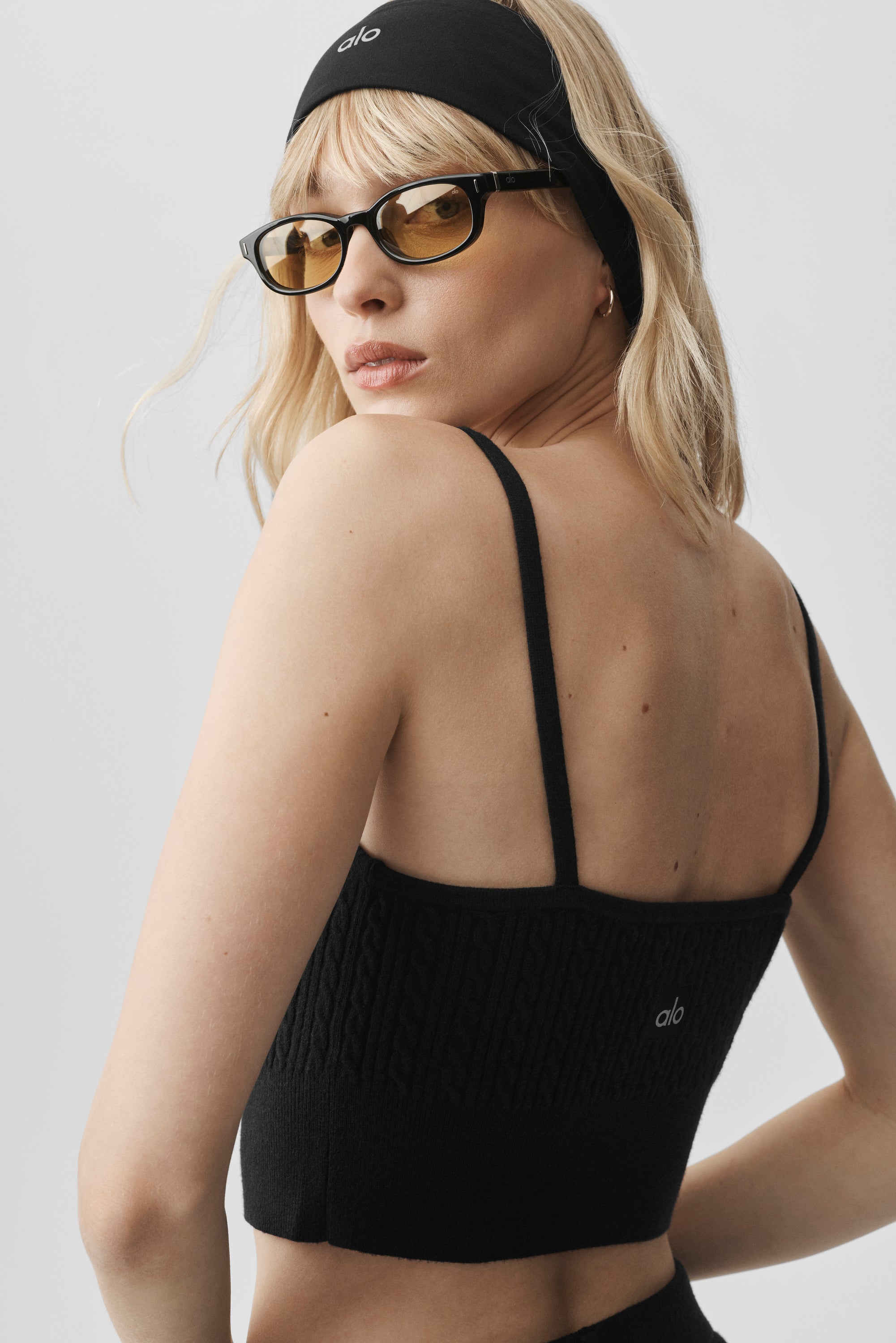 Mini Cable Sweater Tank - Black
