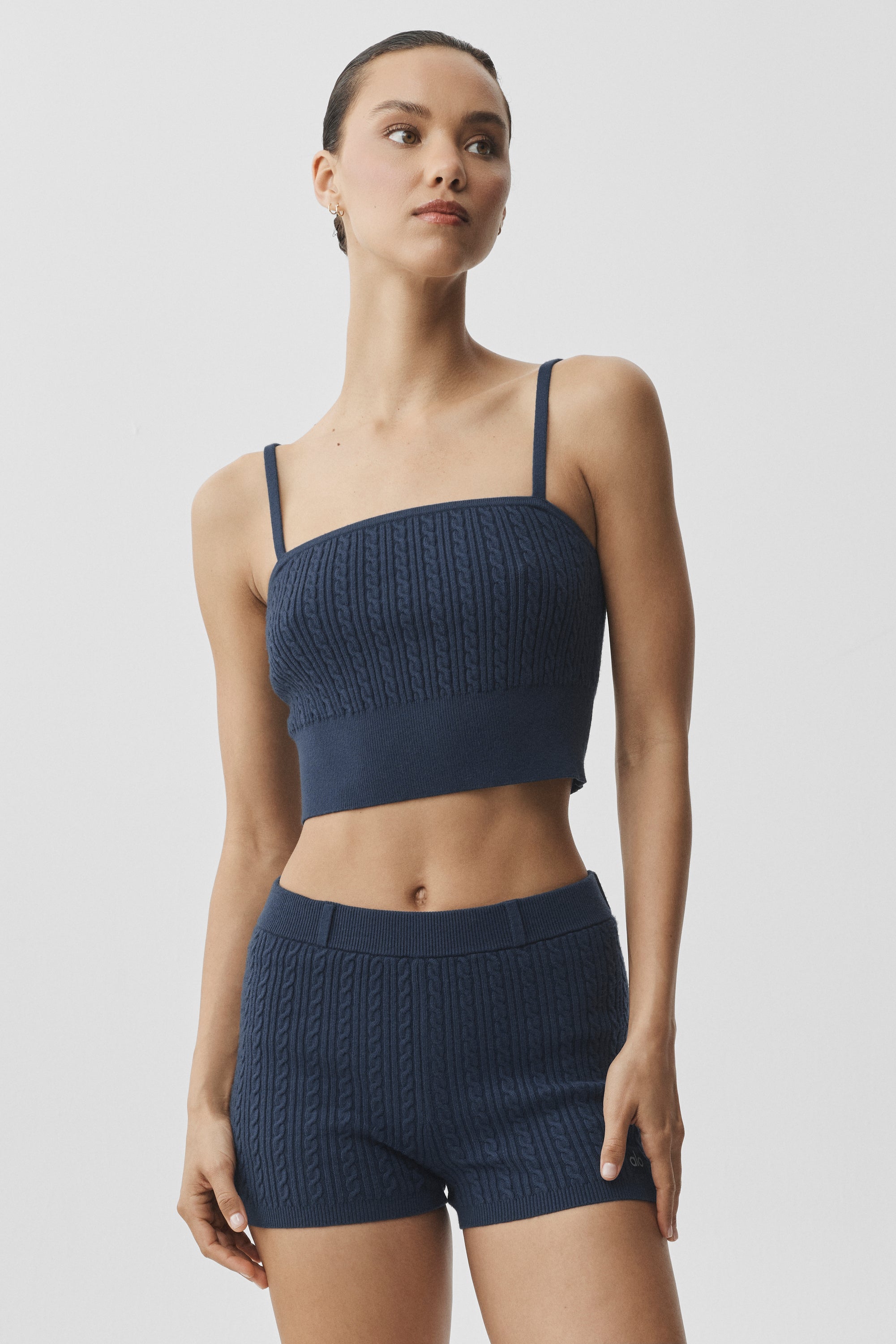 Mini Cable Sweater Tank - Navy