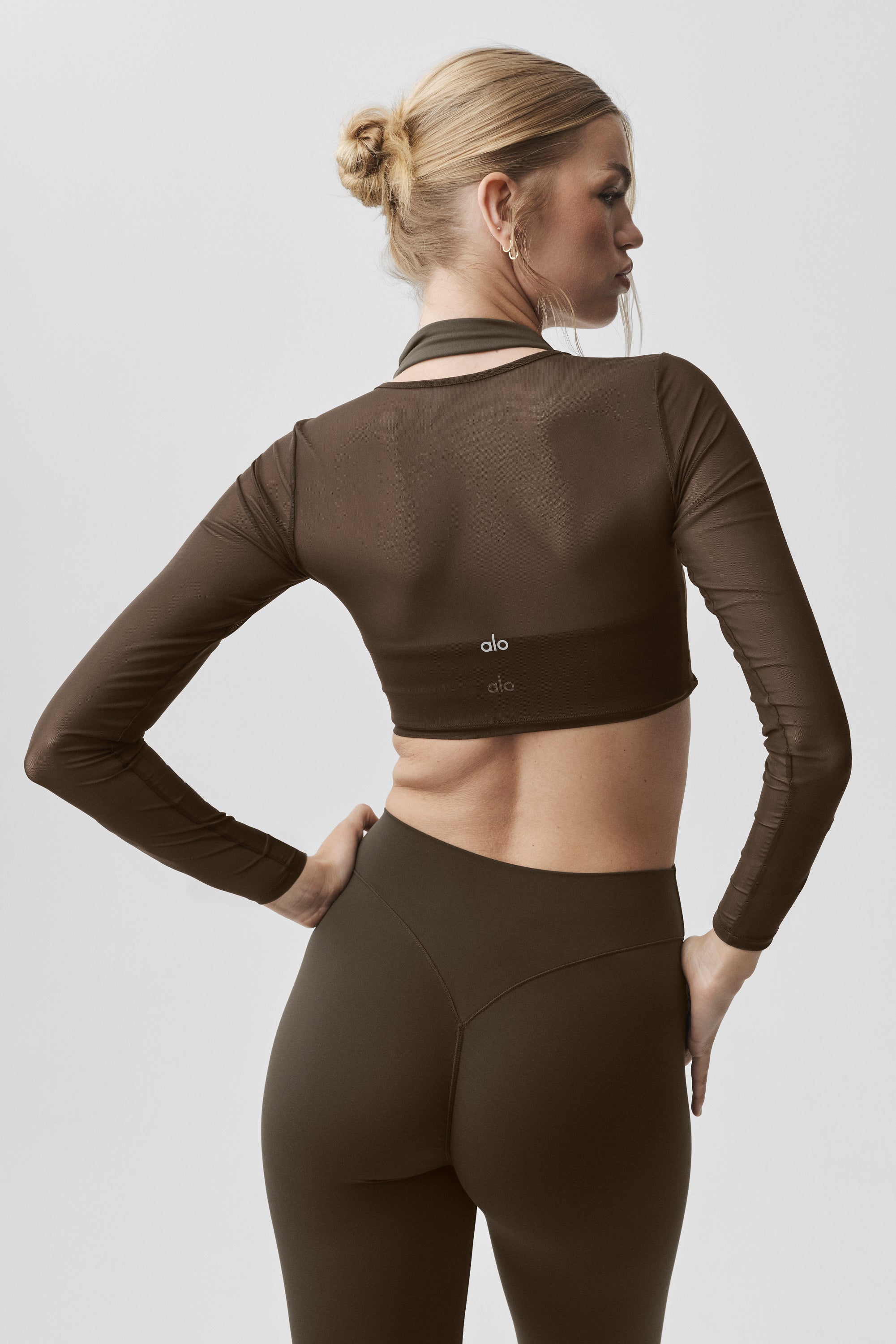 Mesh Knotty Long Sleeve - Espresso