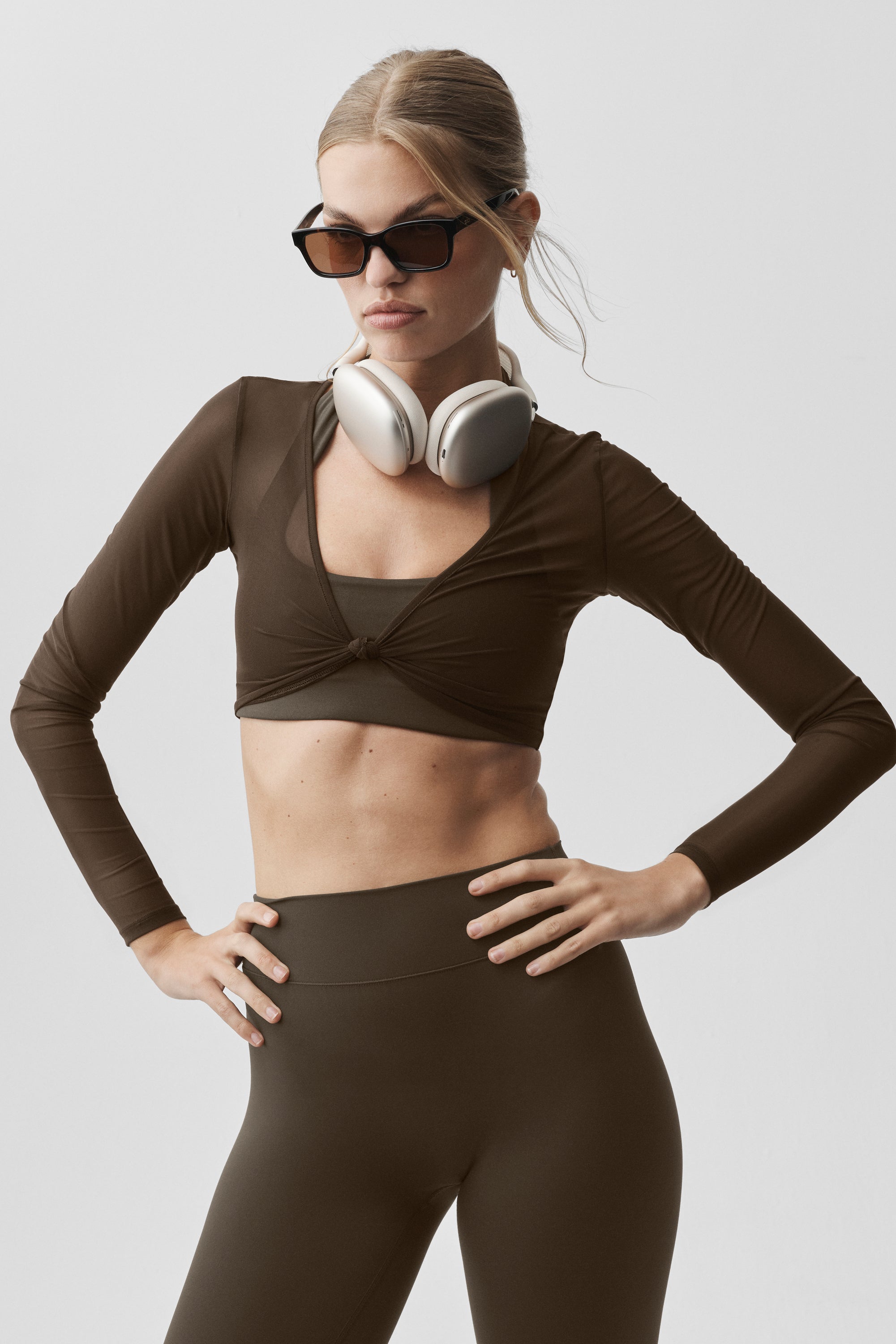 Mesh Knotty Long Sleeve - Espresso