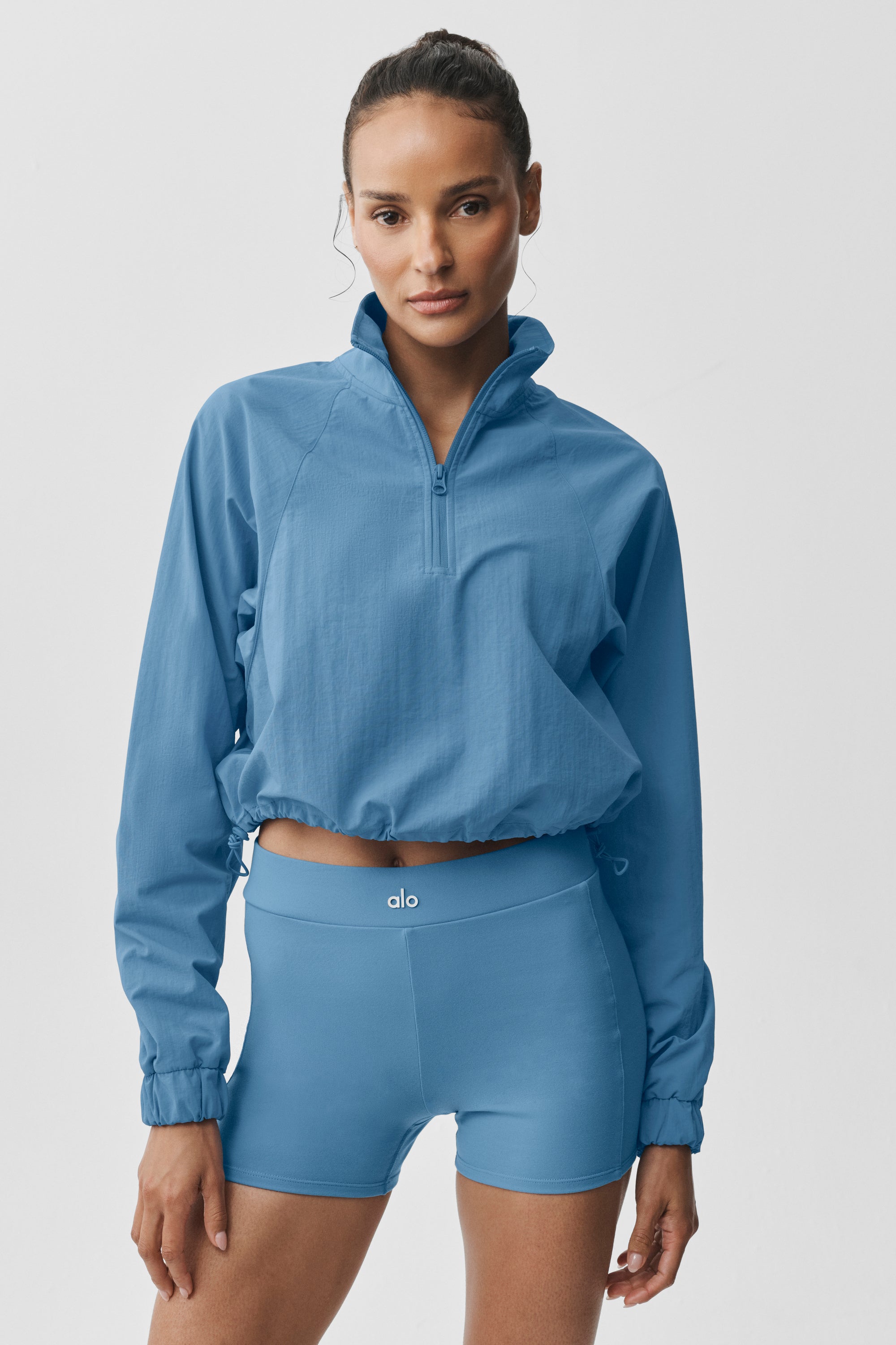 Cropped 1/4 Zip Alumni Pullover - California Blue