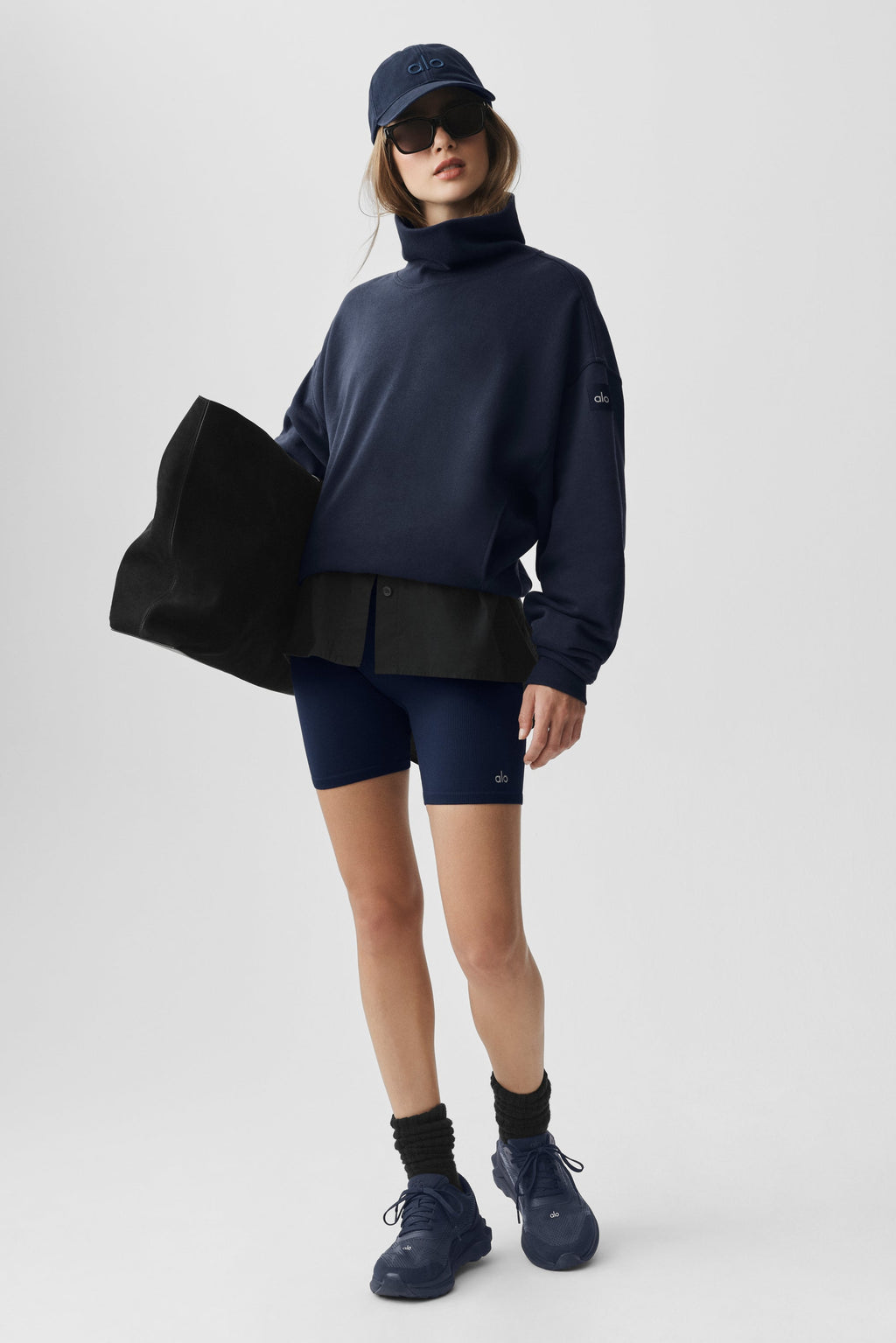 Hazy Mock Neck Pullover - Navy