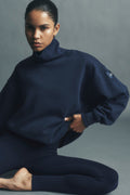 Hazy Mock Neck Pullover - Navy