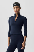 ALO Softsculpt Precision 1/4 Zip Long Sleeve - Navy