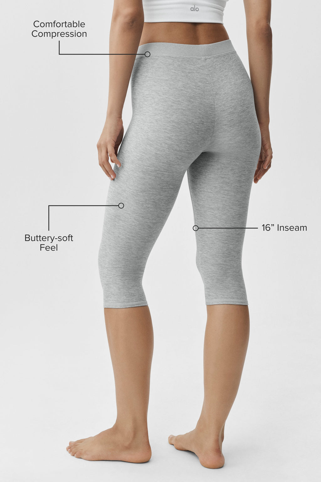 Alosoft High-Waist Iconic 90's Capri - Vintage Athletic Heather