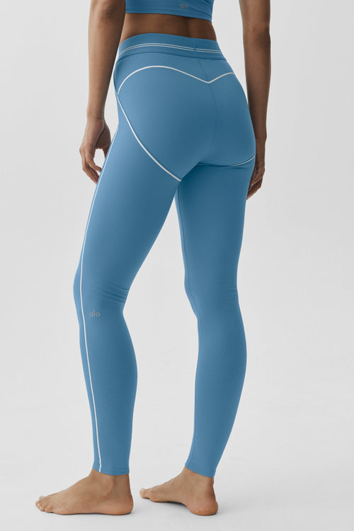 Airbrush High-Waist Heart Throb Legging - California Blue/White