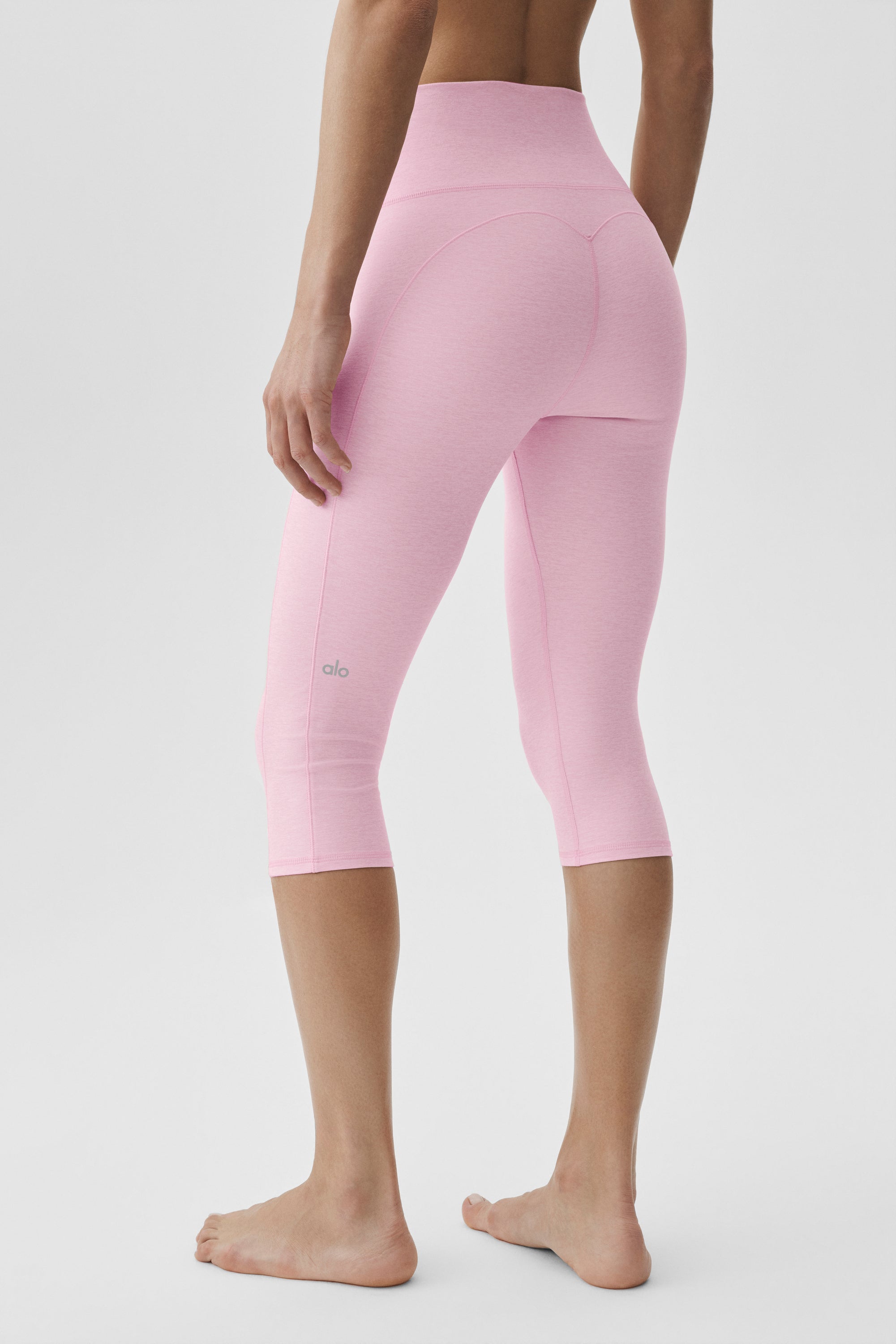 Alosoft High-Waist Intuition Capri - Pink Marshmallow Heather