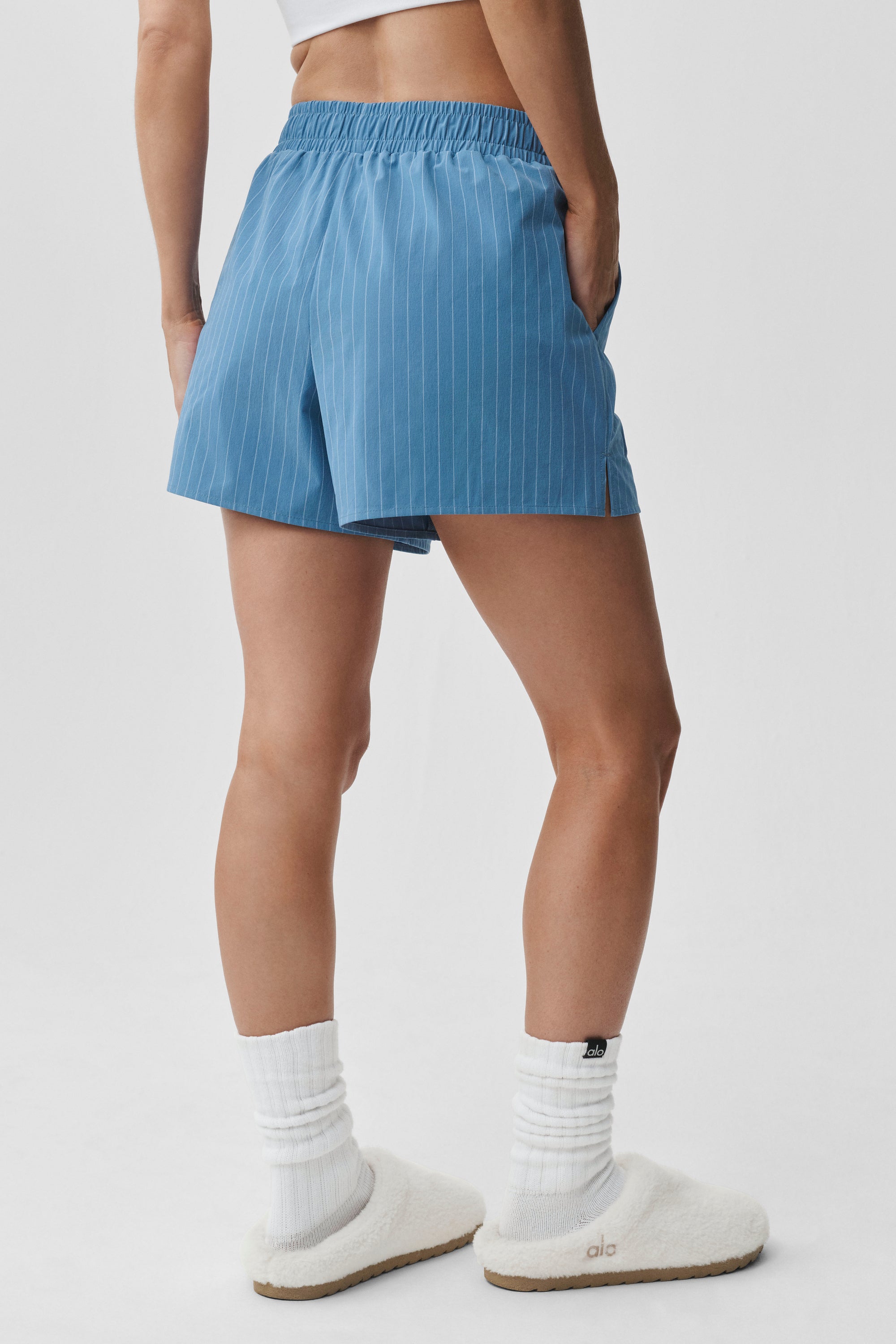 Pinstripe Daylight Boxer Short - California Blue/White