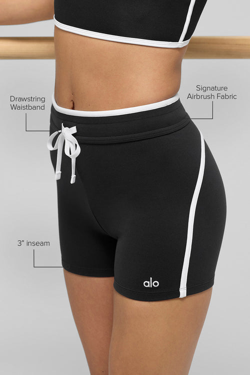 4 Airbrush High-Waist Race Pace Short - Black/White