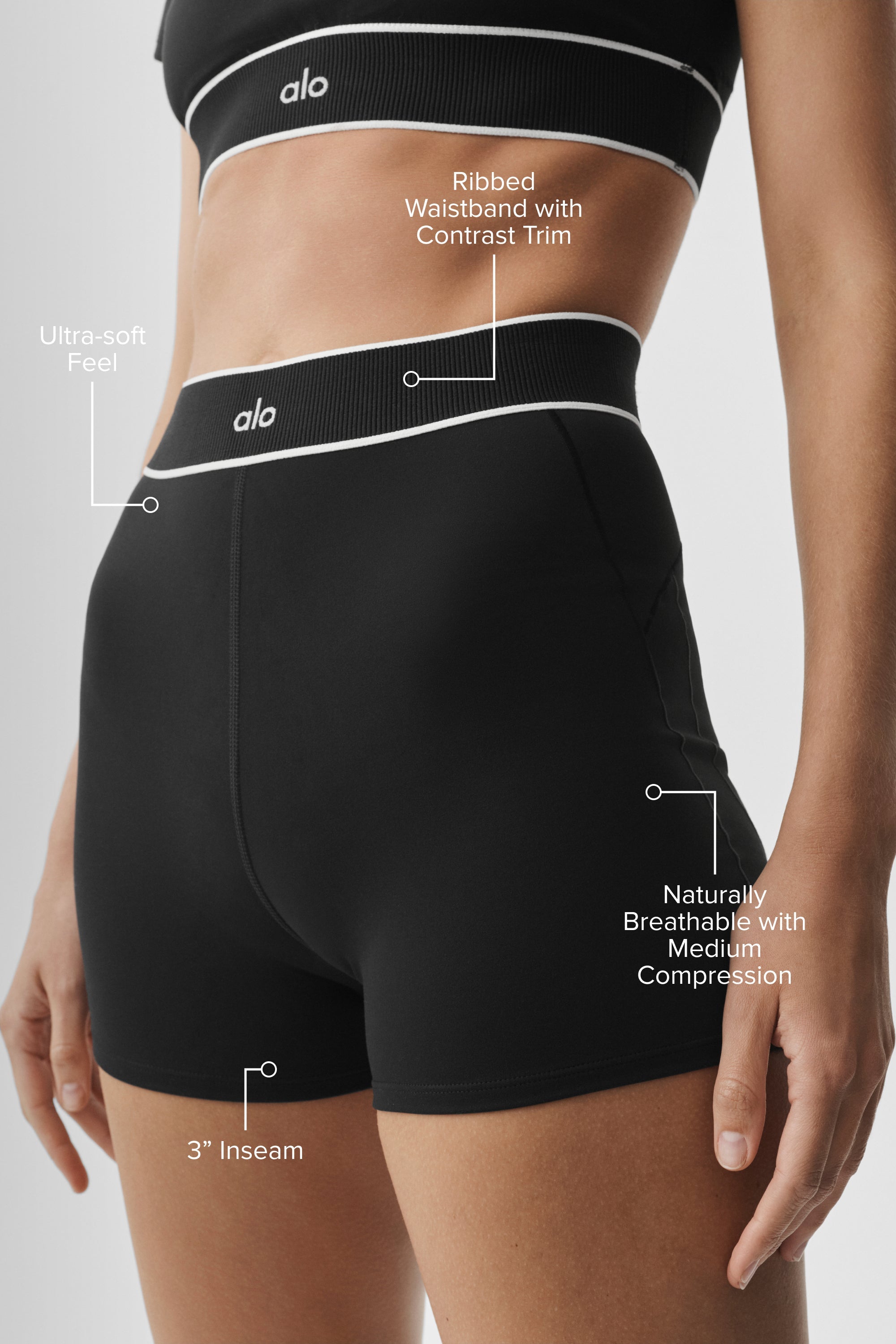 3 ALO Softsculpt High-Waist Amp It Up Short - Black