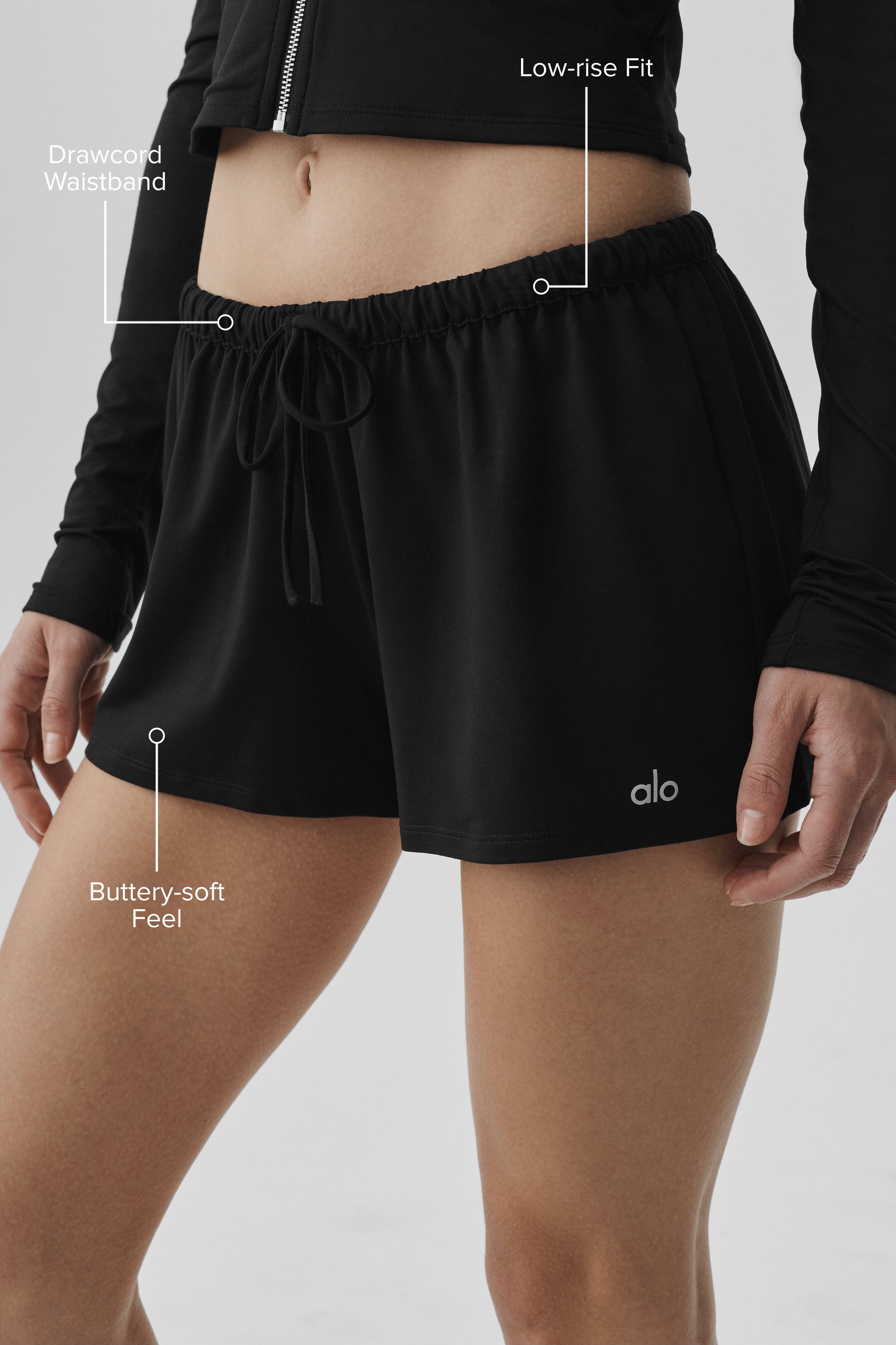 Alosoft Low-Rise Finesse Short - Black