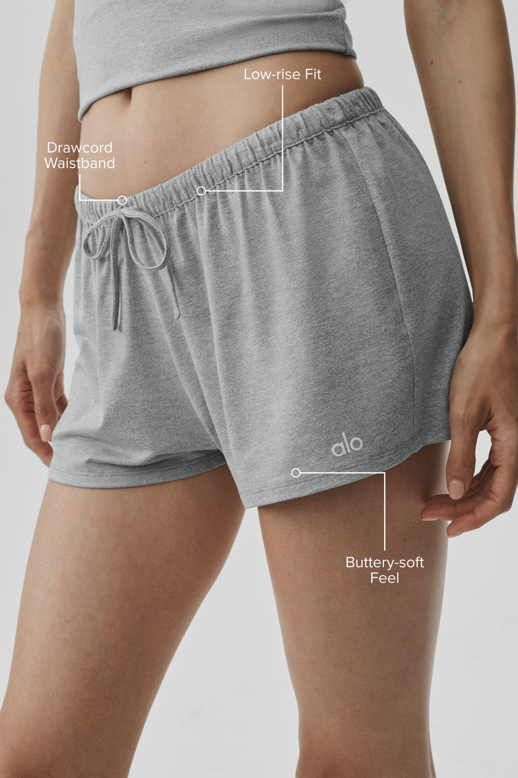 Alosoft Low-Rise Finesse Short - Vintage Athletic Heather