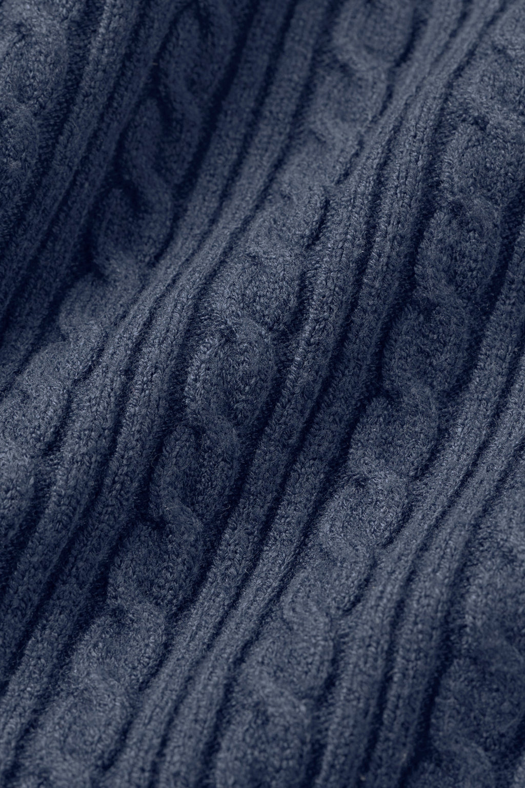 Mini Cable High-Waist Sweater Short - Navy