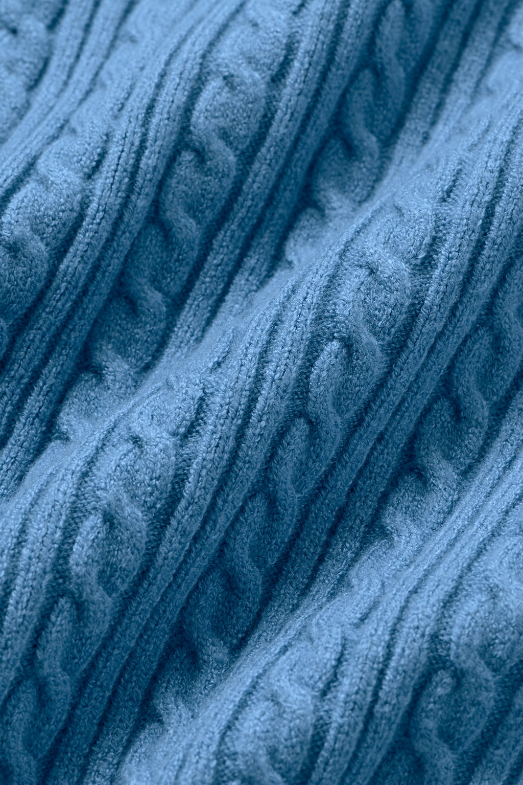 Mini Cable High-Waist Sweater Short - California Blue